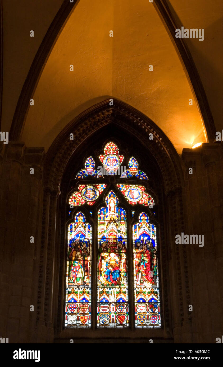 Stained glass window gloucester cathedral hires stock photography and