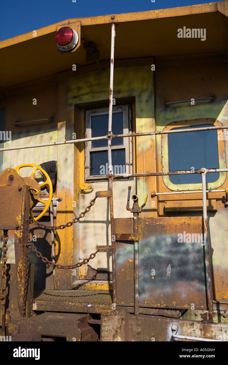 Rusting paintwork on railroad carriage Bellingham USA Stock Photo