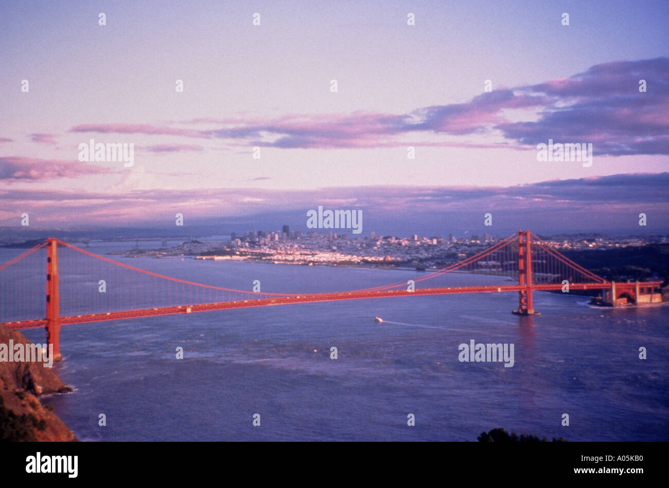 Aerial view of the Golden Gate Bridge in San Francisco California Stock Photo