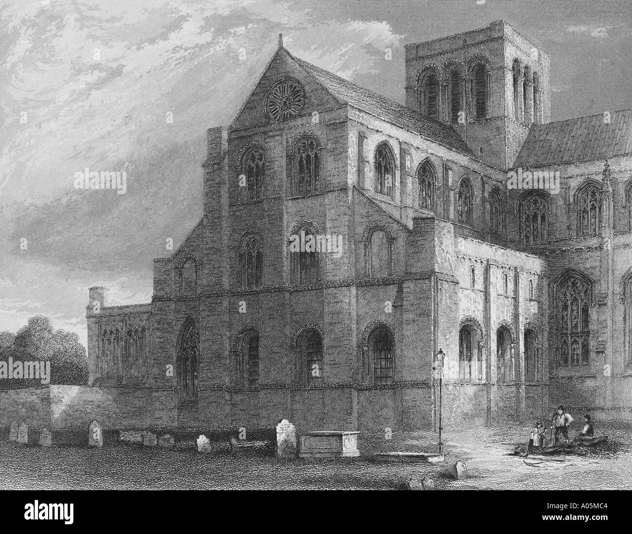 Winchester Cathedral View of the North Transept published 1836 drawn by Hablot Browne from a sketch by R Garland engraved by Stock Photo