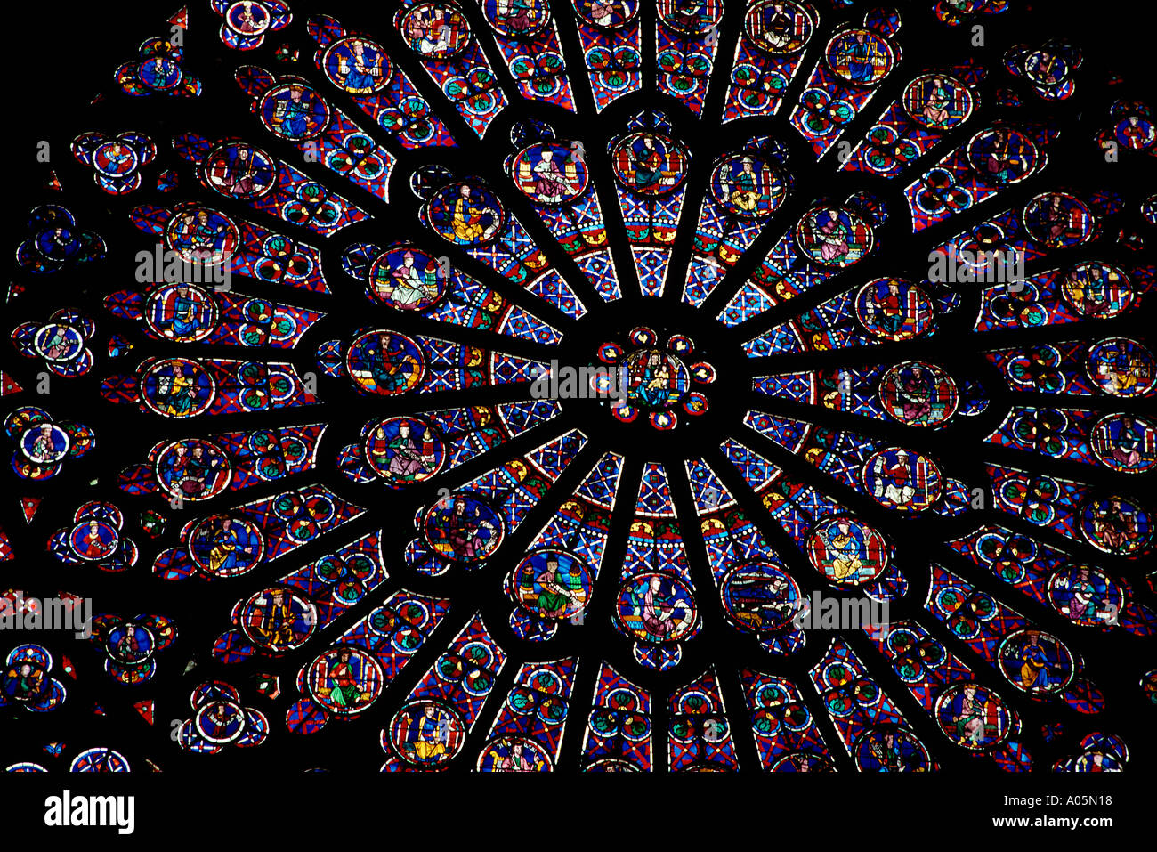 Patterns Of Stained Glass Found In The Ceiling Of The Notre