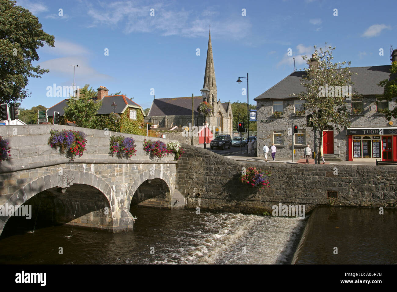 Ireland County Mayo Westport bridge over Carrowbeg River and Holy