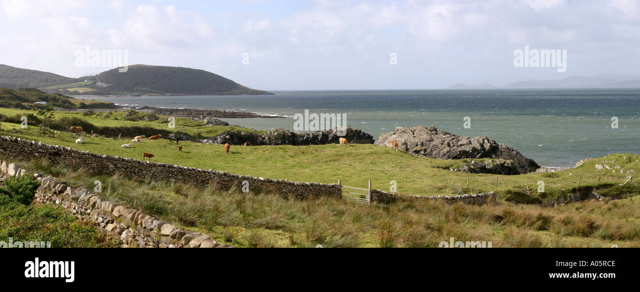 Ireland County Mayo Old Head and Clew Bay panoramic Stock Photo