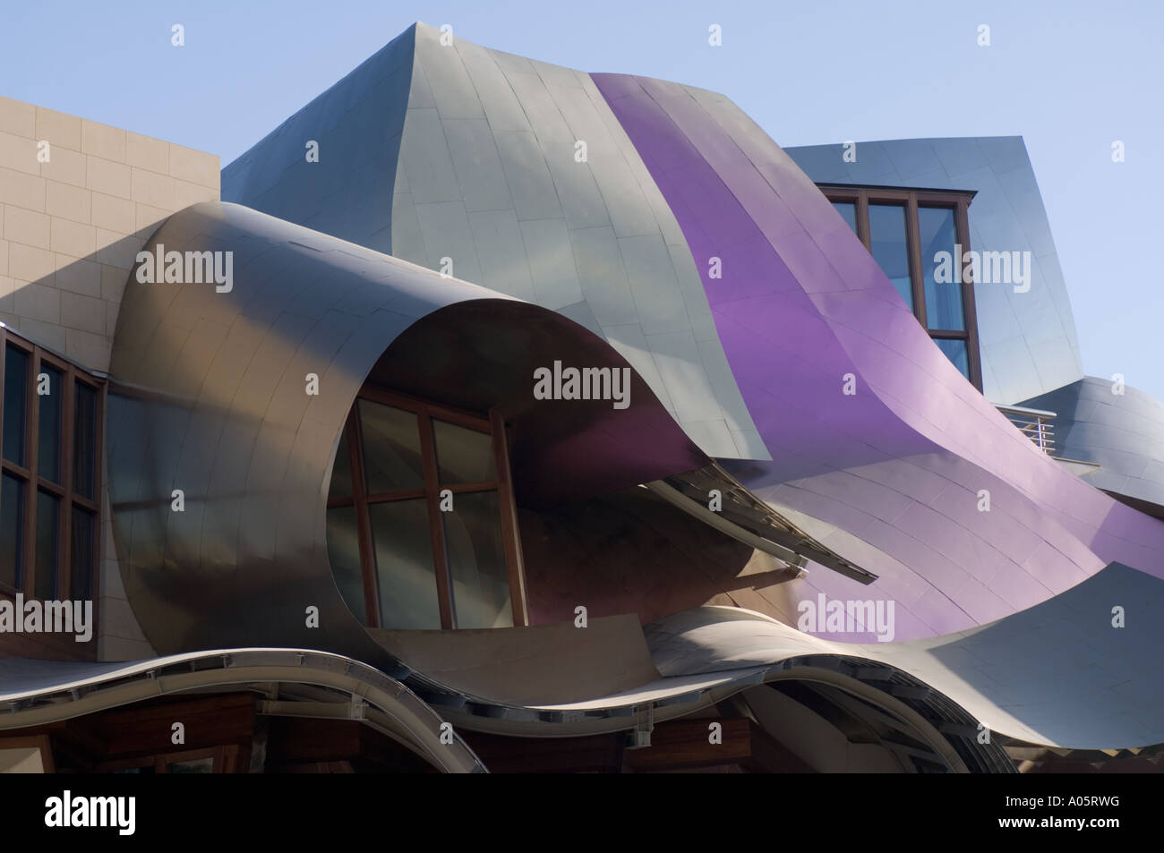 Marques de Riscal Vineyard - Hotel and Spa Centre, El Ciego, Spain, Designed by Frank O. Ghery Stock Photo