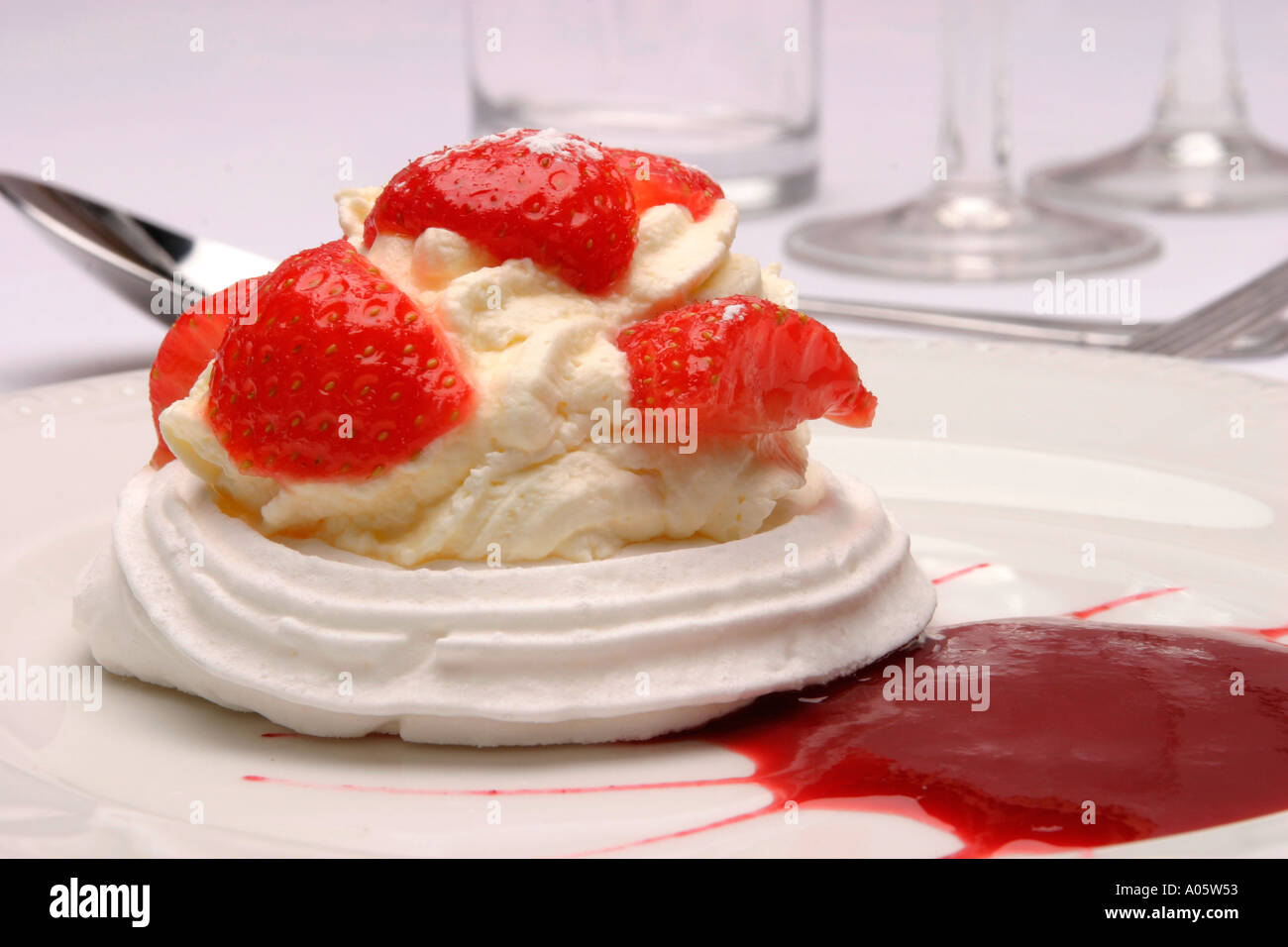 Food dessert strawberry meringue Stock Photo Alamy