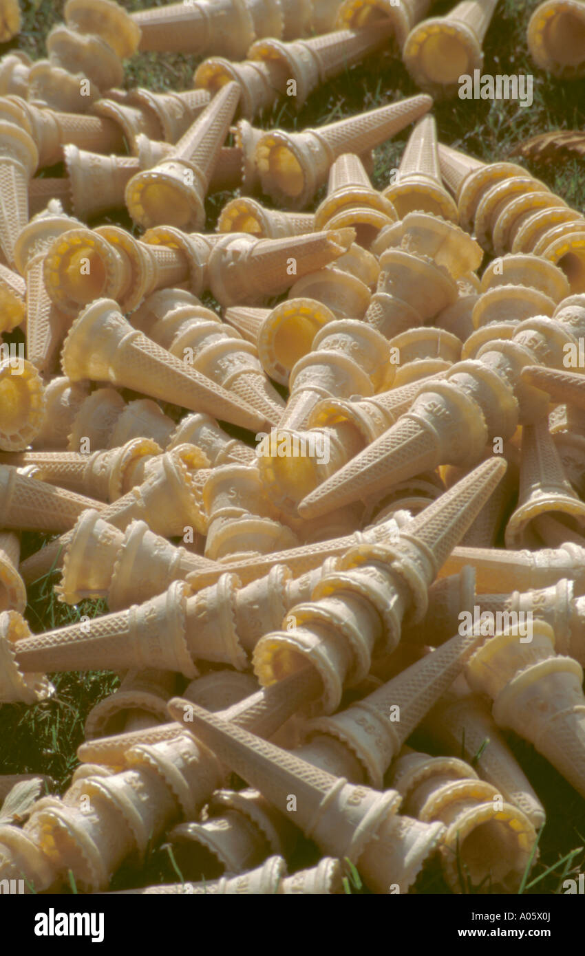 Fly tipped ice cream cones Stock Photo Alamy