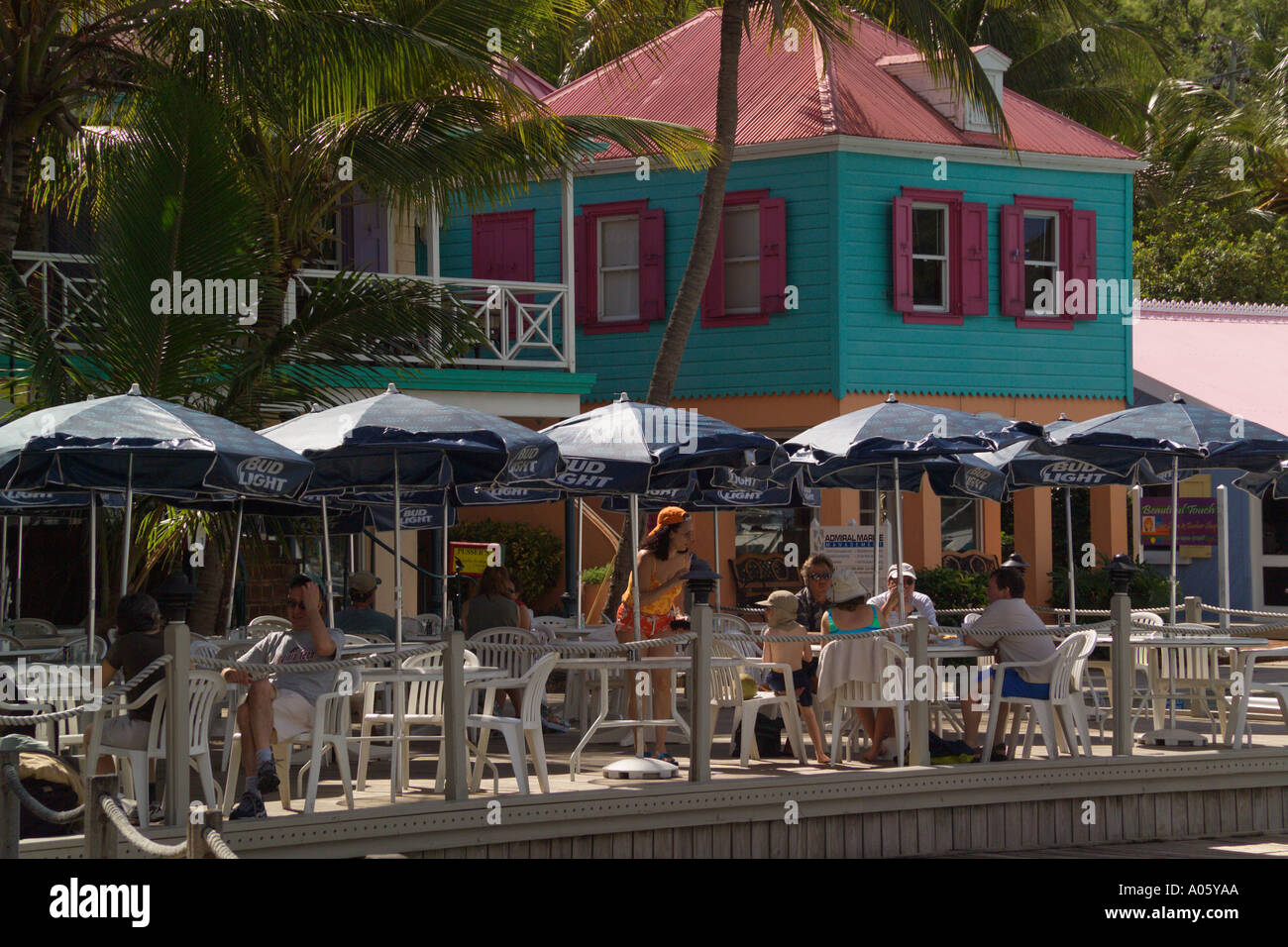 'Sopers Hole' Wharf 'Pussers Landing' 'Frenchmans Cay' West End Tortola British Virgin Islands Caribbean Stock Photo