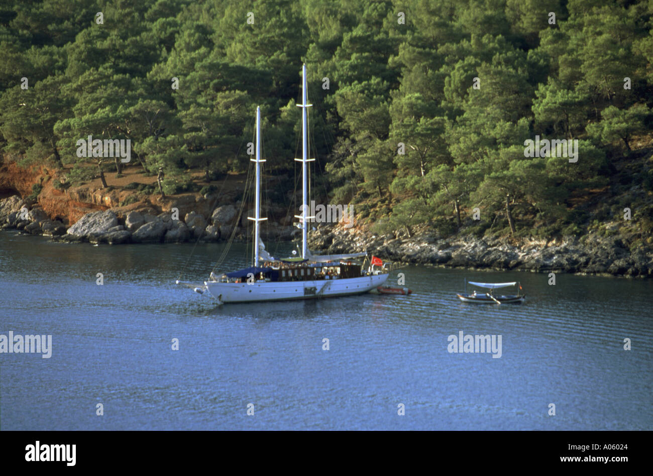 Turkey. Olu deniz. Mediterranean. Sailing yacht Gloria at anchor Stock Photo Alamy