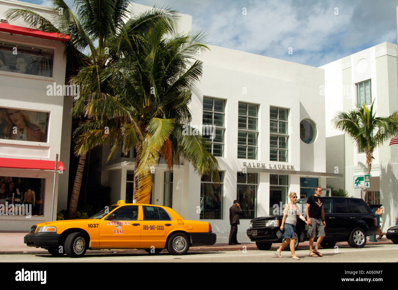 Ralph Lauren store. South Beach Miami Florida USA. Yellow cab Stock Photo -  Alamy