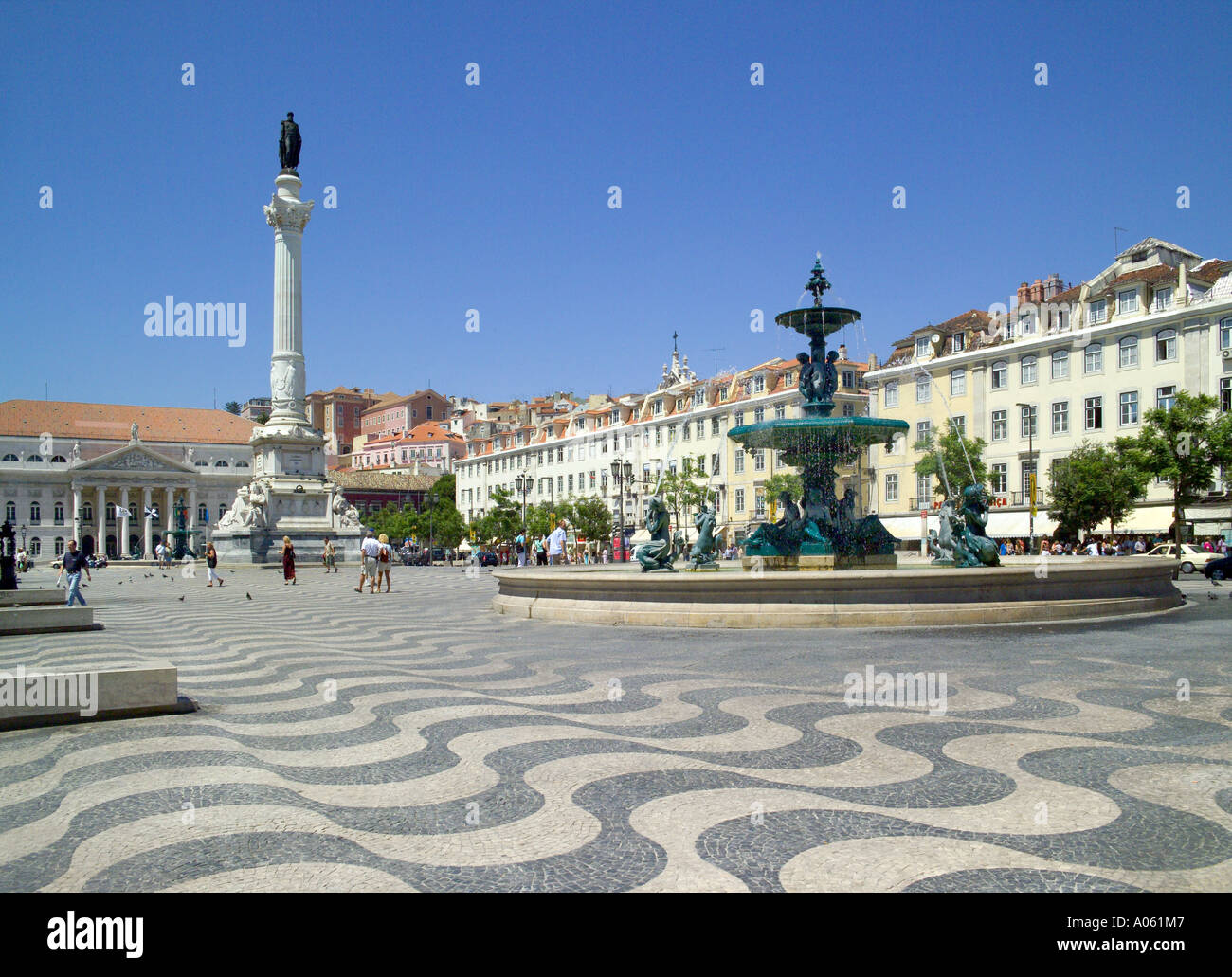 Portugal, Lisbon, Rossio Square Stock Photo
