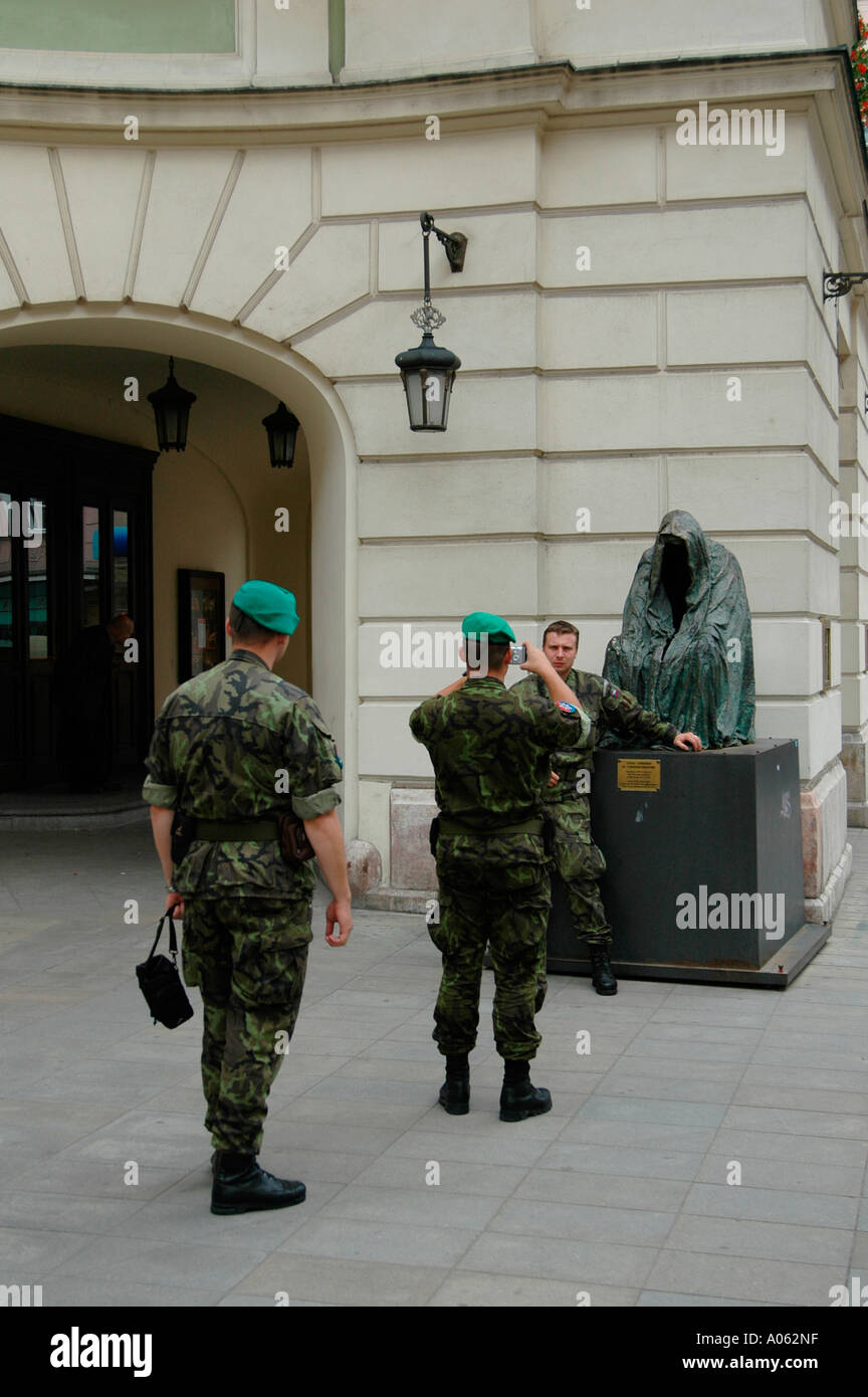 Czech soldiers visiting Prague Czech republic Stock Photo