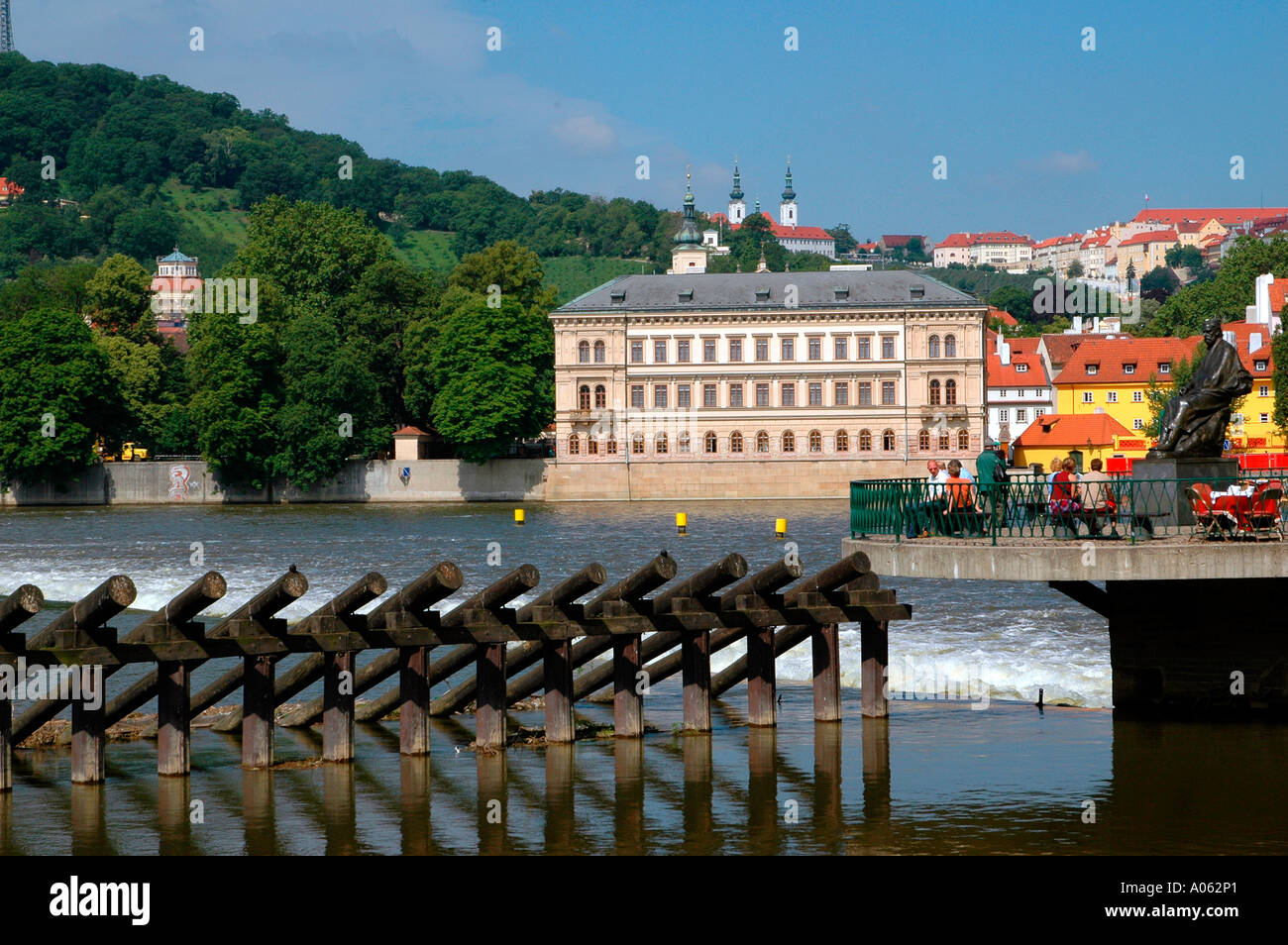 View over Vltava river from Stare Mesto district Czech republic Stock Photo