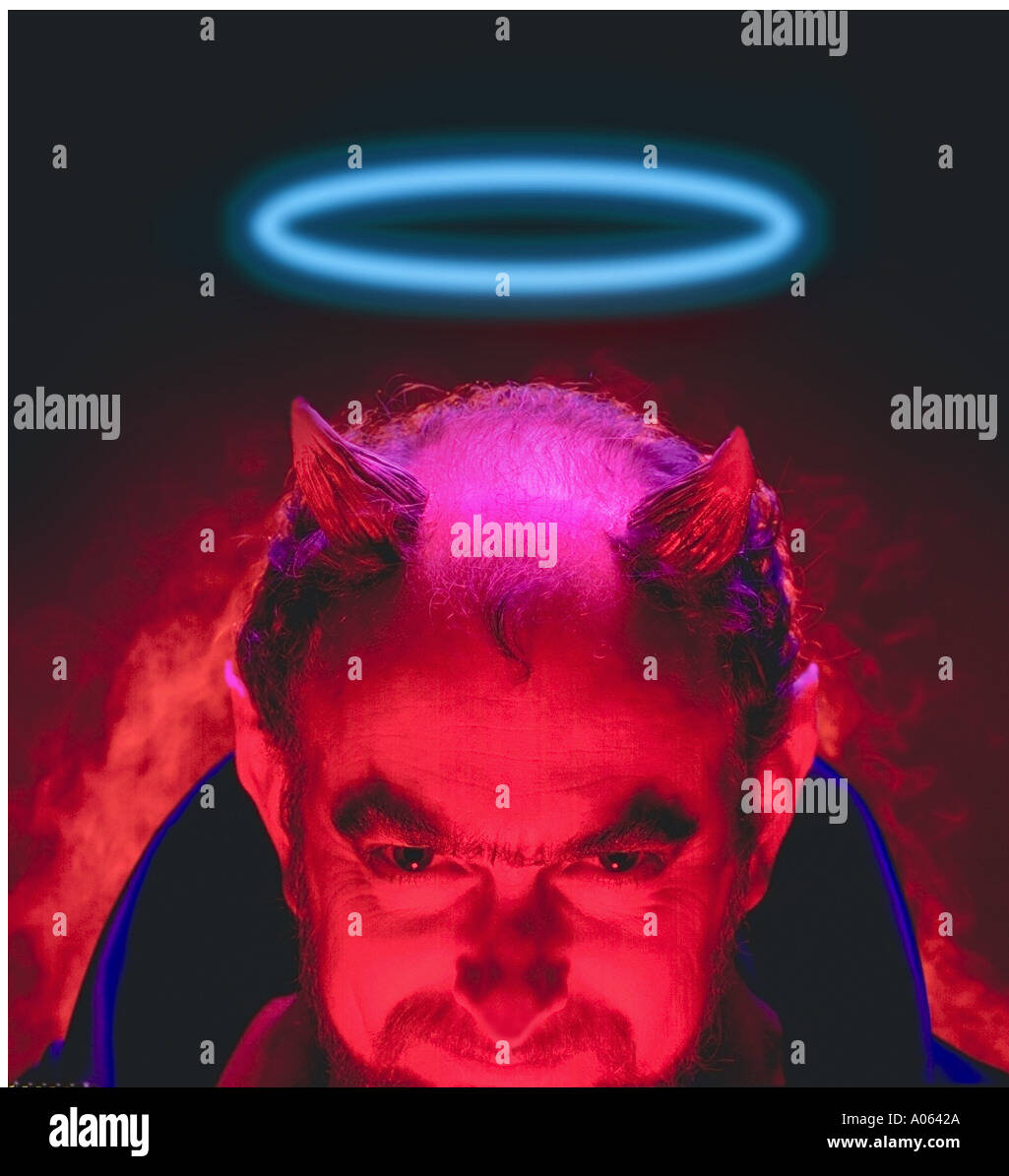 devil with halo Stock Photo