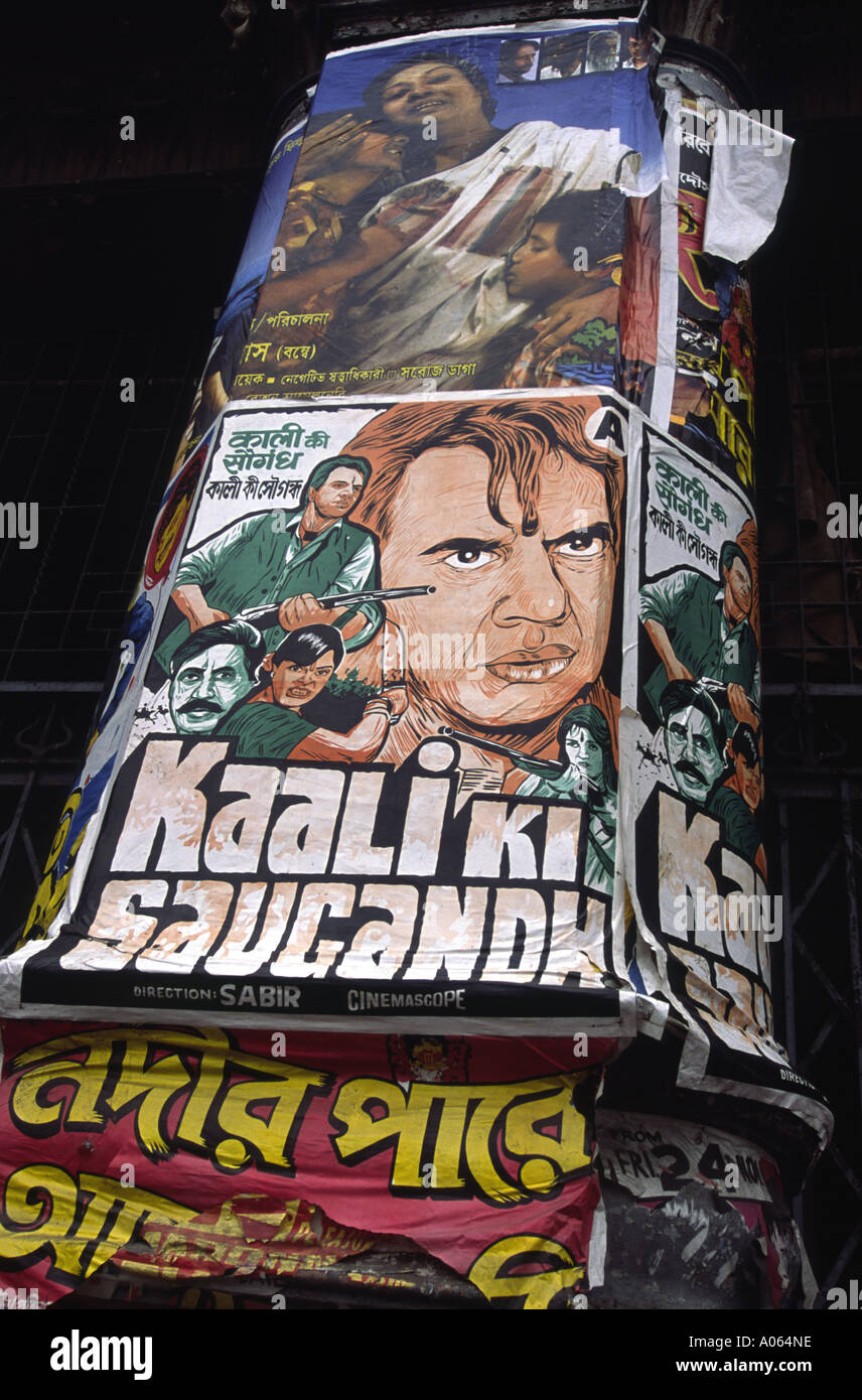 Movie posters. Calcutta, India. Stock Photo