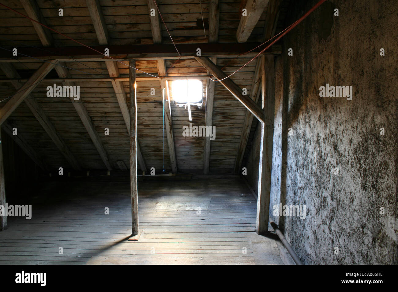 Sunlight entering into a roofed sheltered area through skylight Stock Photo