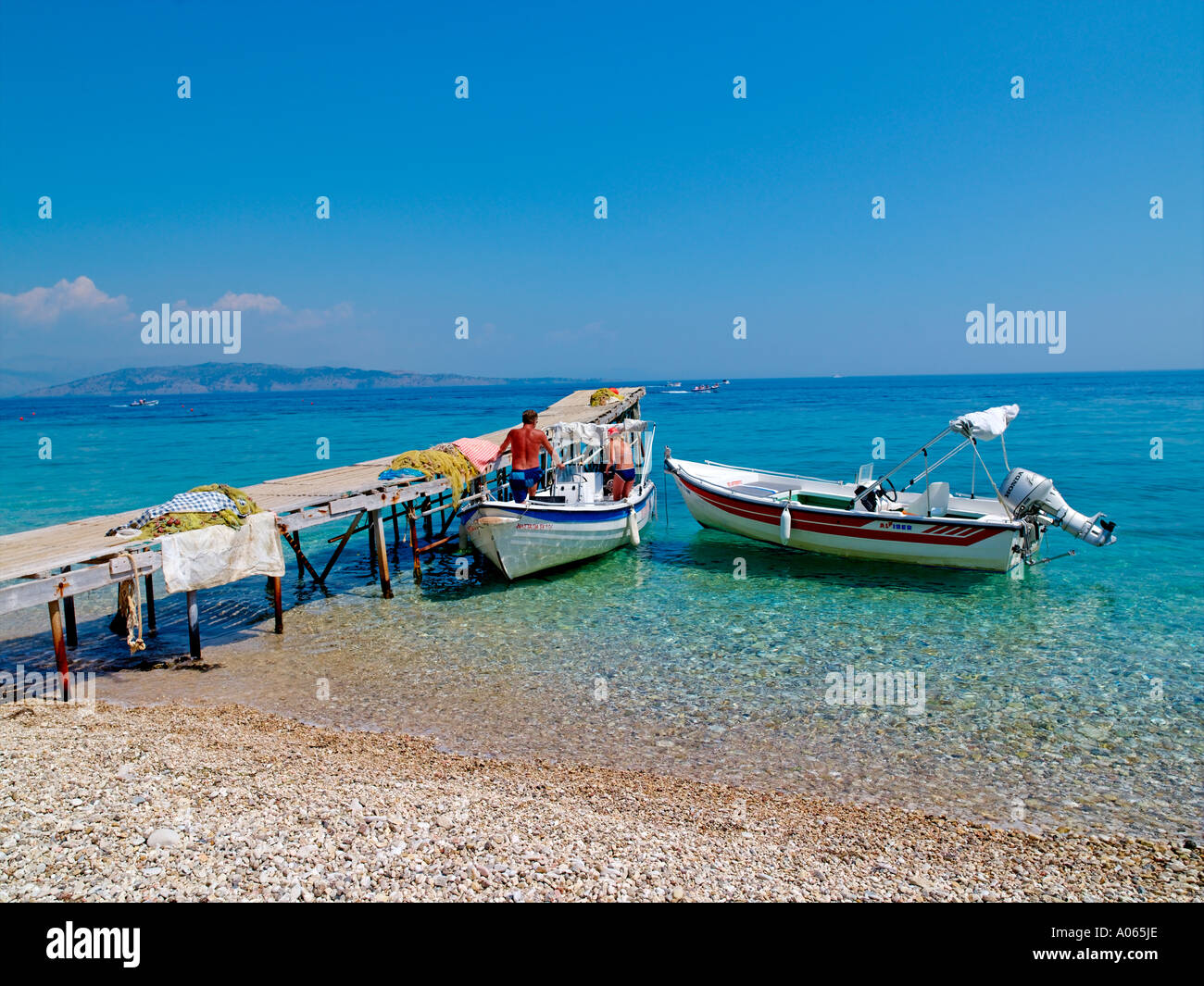 Corfu Island, Nissaki Beach Stock Photo
