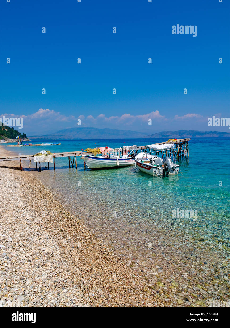 Corfu Island, Nissaki Beach Stock Photo