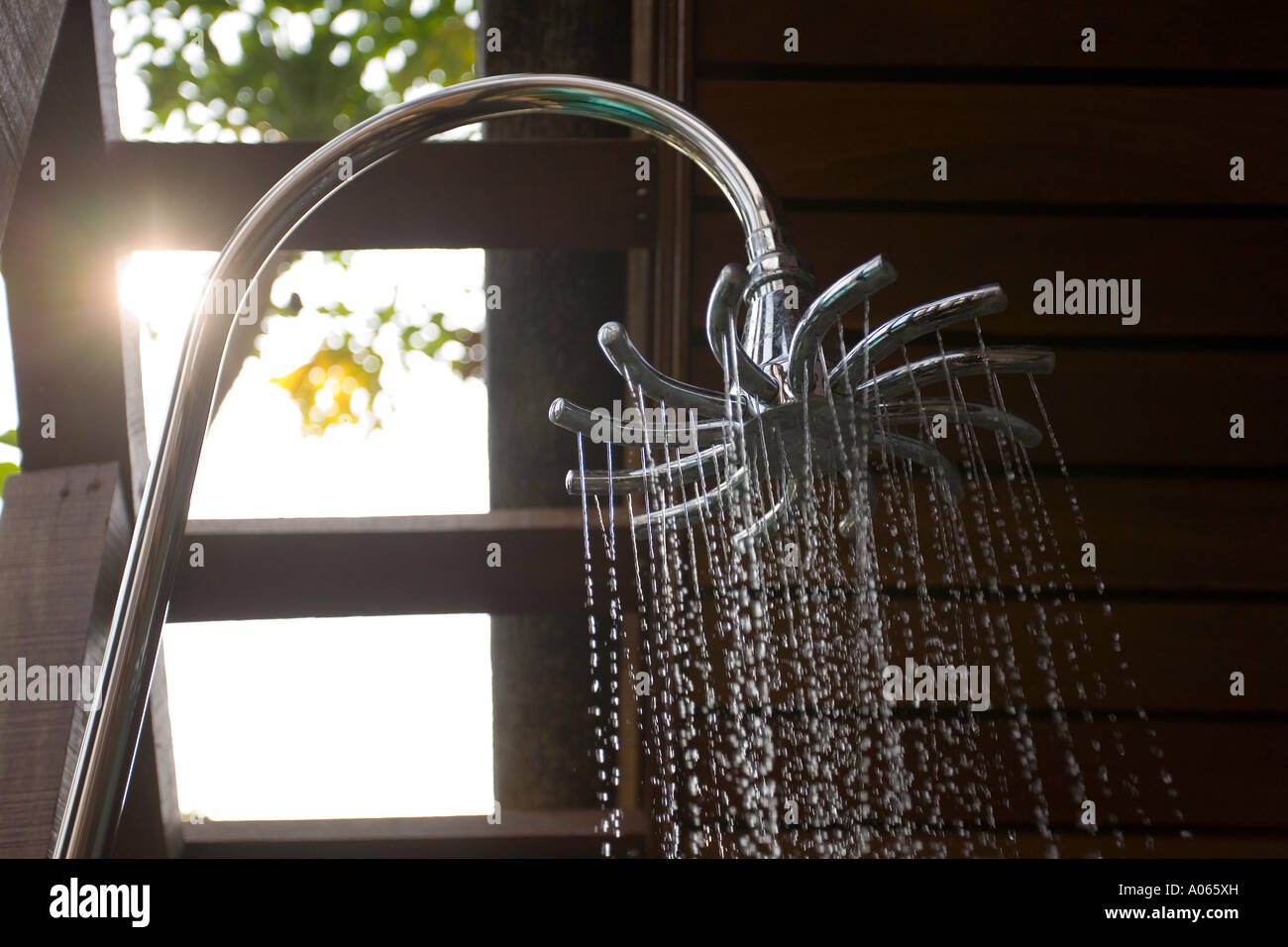 Modern stainless steel shower head Stock Photo Alamy
