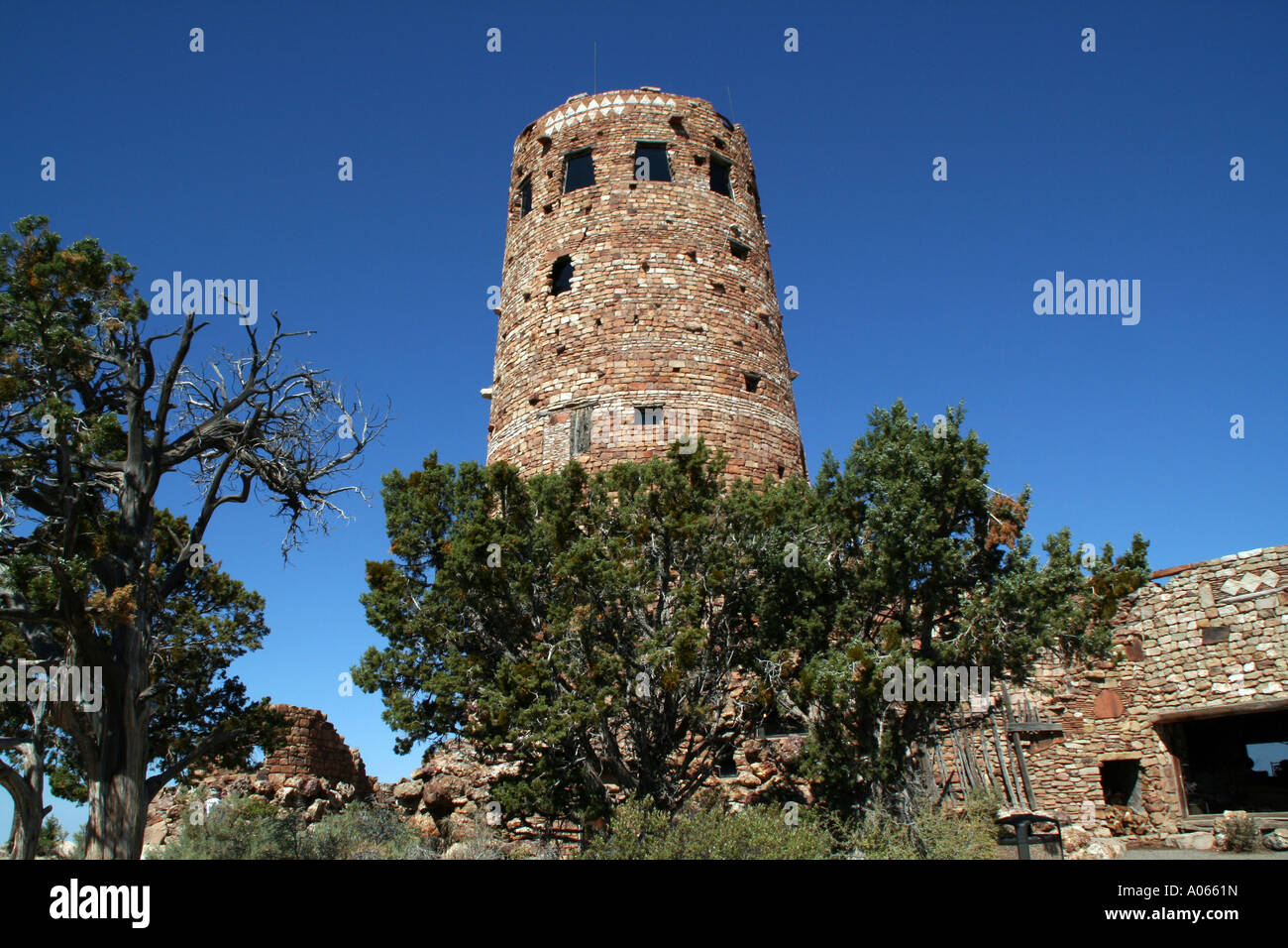 Desert View Watchtower, South Rim, Grand Canyon, Arizona Stock Photo ...