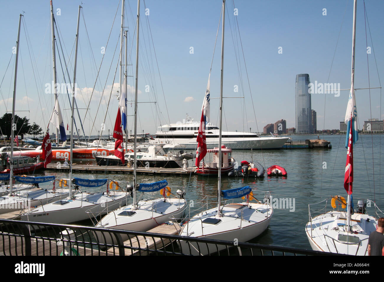 North Cove, Yacht Harbour, World Financial Center, New York Stock Photo