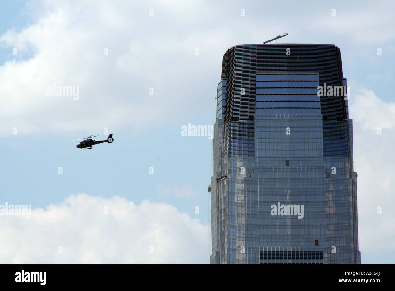 Goldman, Sachs Tower near the Colgate Clock, New Jersey Stock Photo