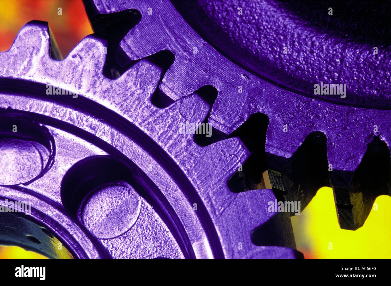 gear wheels meshing Stock Photo