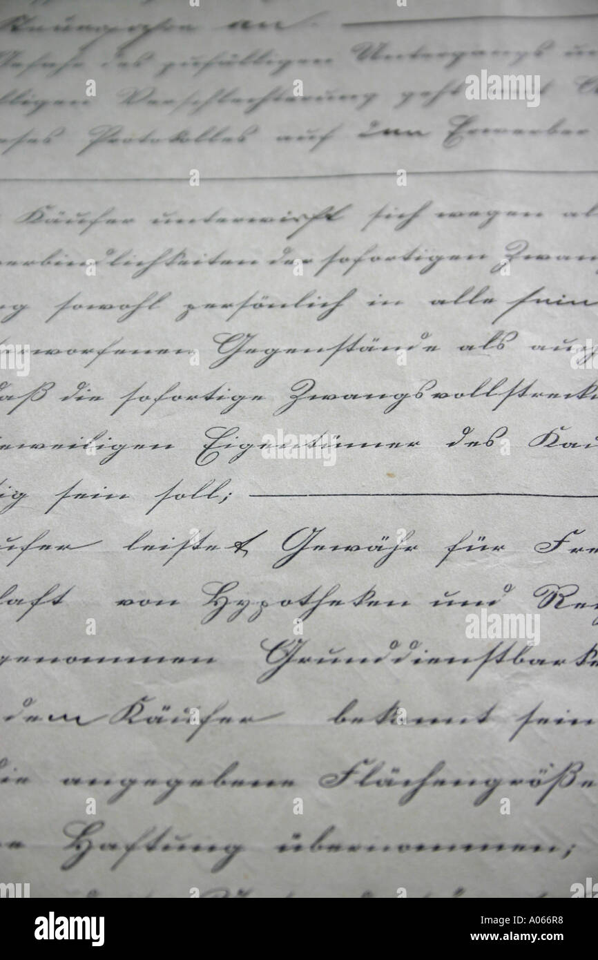 Close up of a letter with beautiful handwriting on it Stock Photo