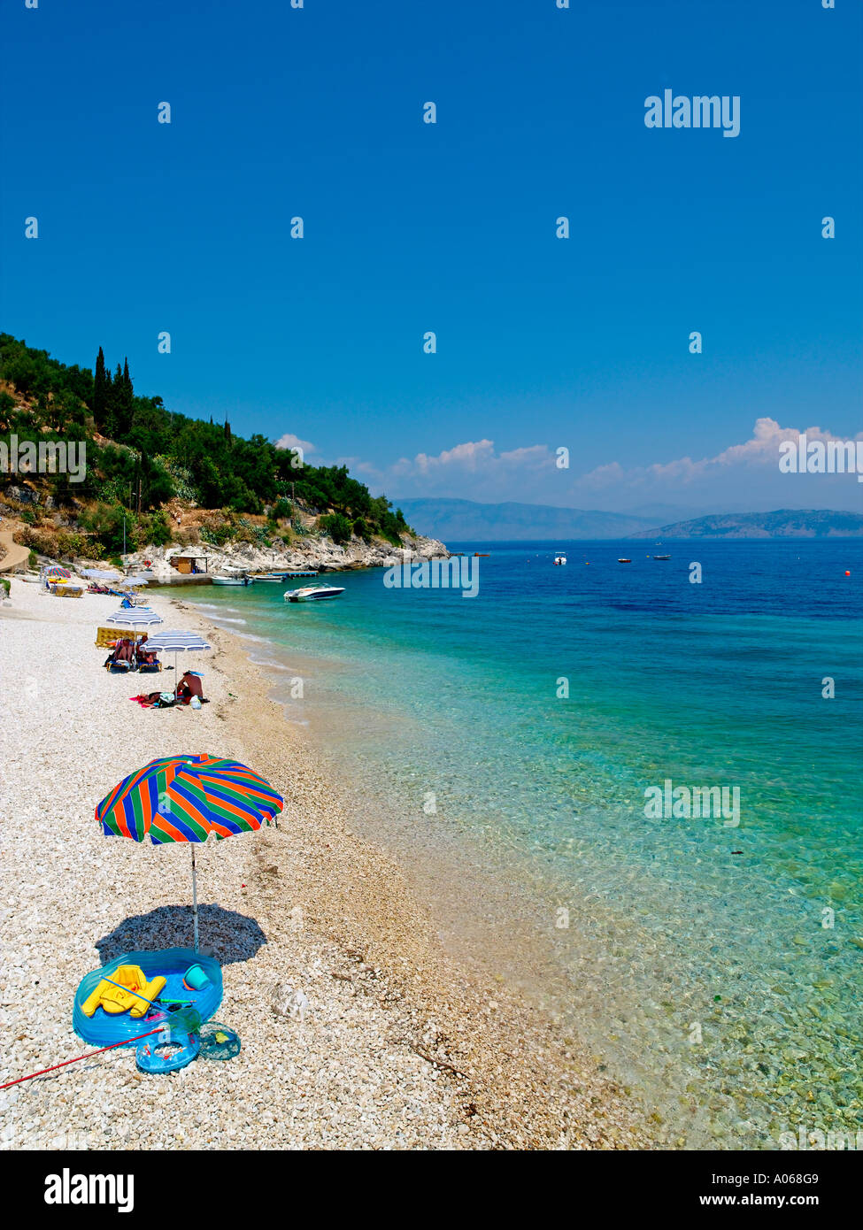 Corfu Island, Nissaki Beach Stock Photo