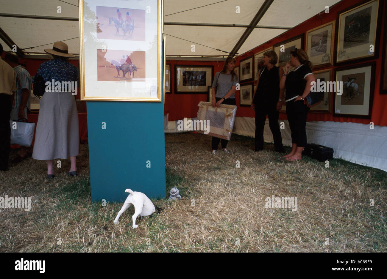Hunting prints stand 2000 Game fair Blenheim Palace Oxfordshire Stock
