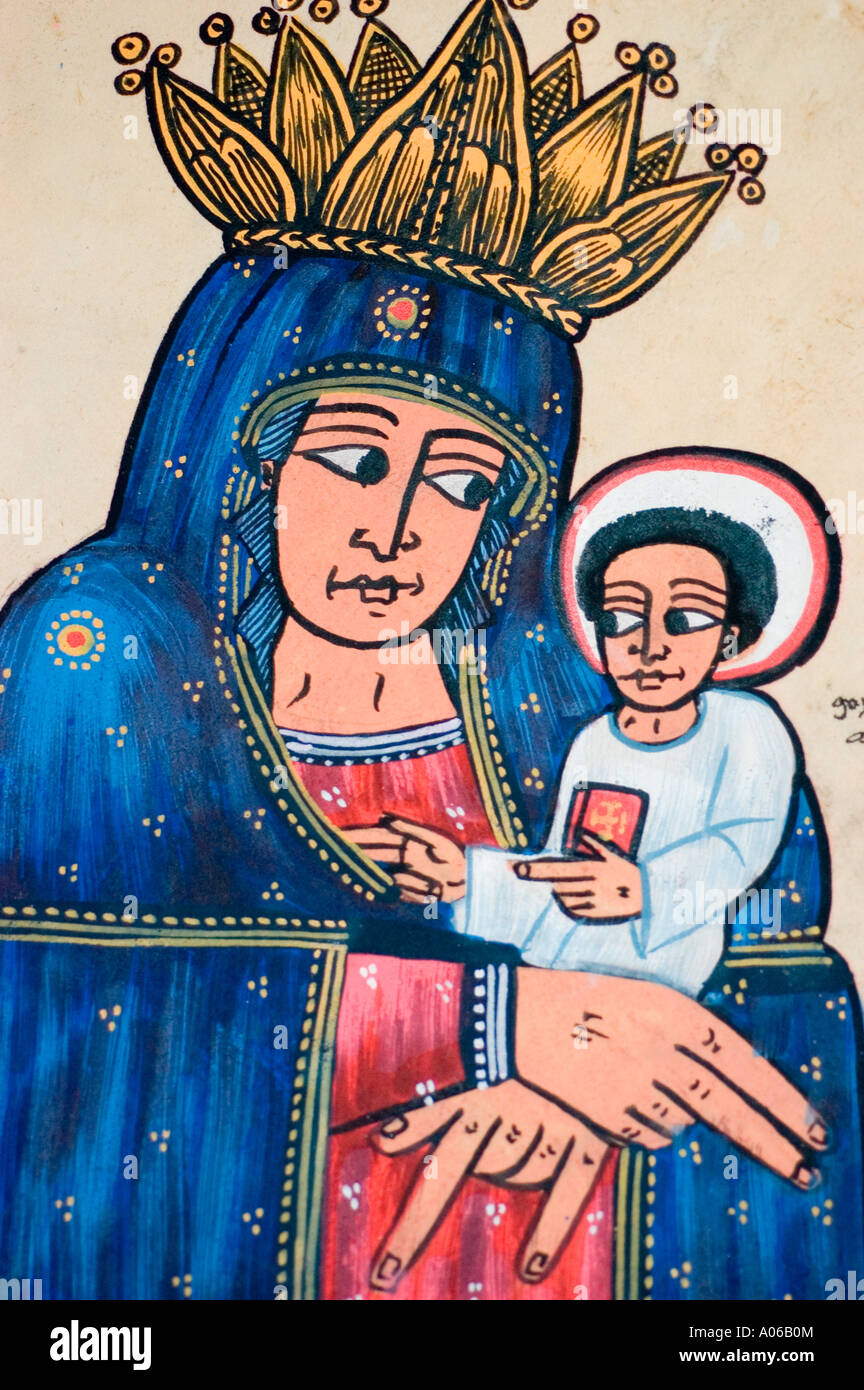 Virgin Mary With Young Jesus Christ Coptic Ethiopian Orthodox Church