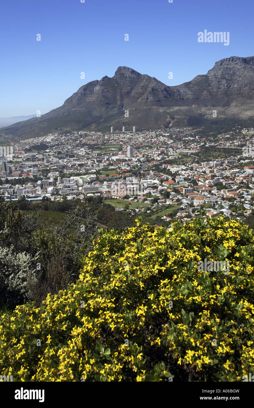 Cape Town and Table Mountain, view from Signal Hill Stock Photo