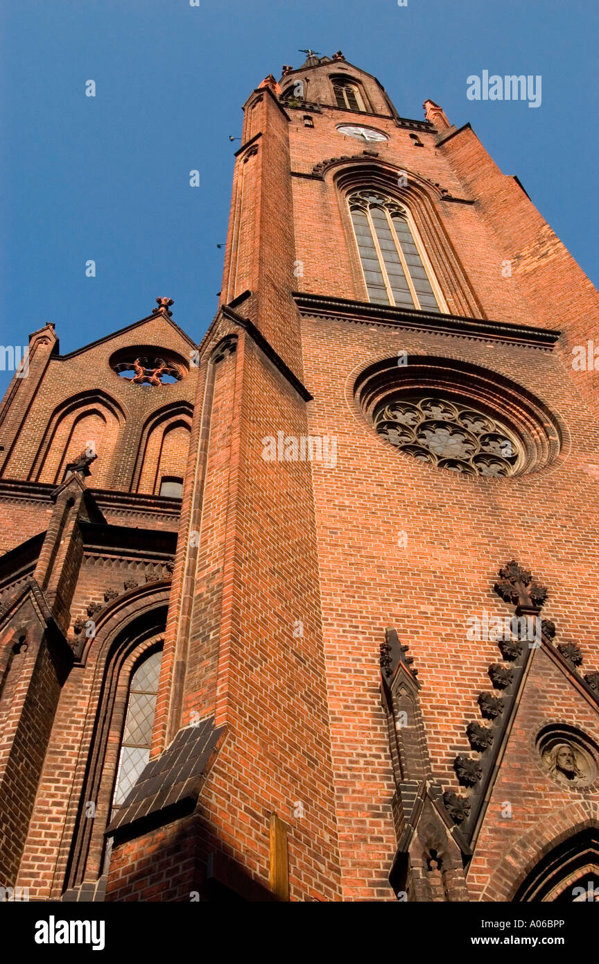 Gothic Revival style church of Jesus Christ Holiest Salvatore Fredry Street Poznan Poland Stock Photo