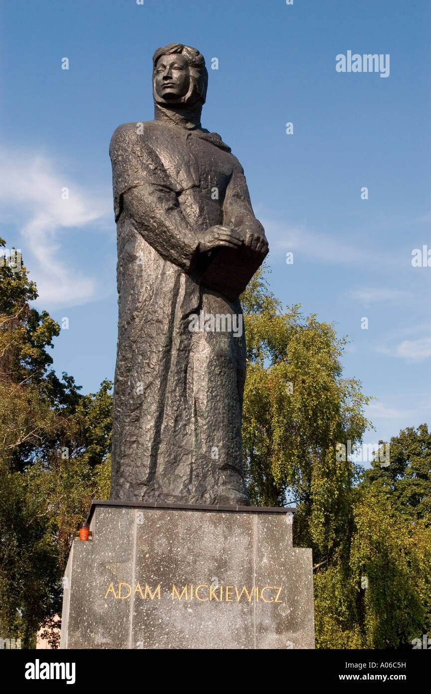 Adam Mickiewicz Polish national poet monument in Poznan Poland Stock Photo