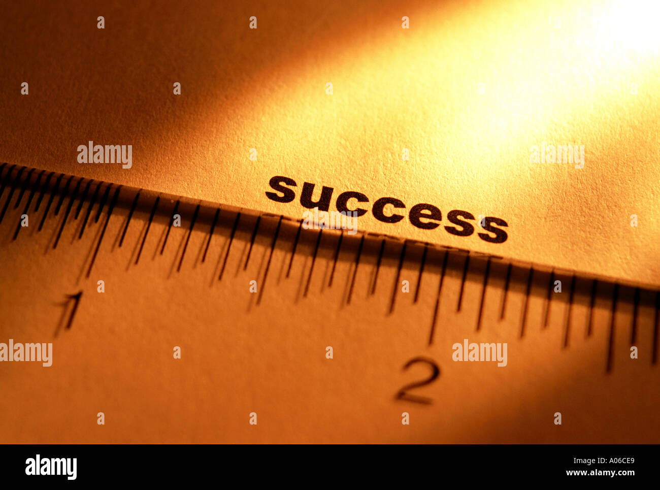 A ruler measuring the word success potential opportunity possibility Stock Photo