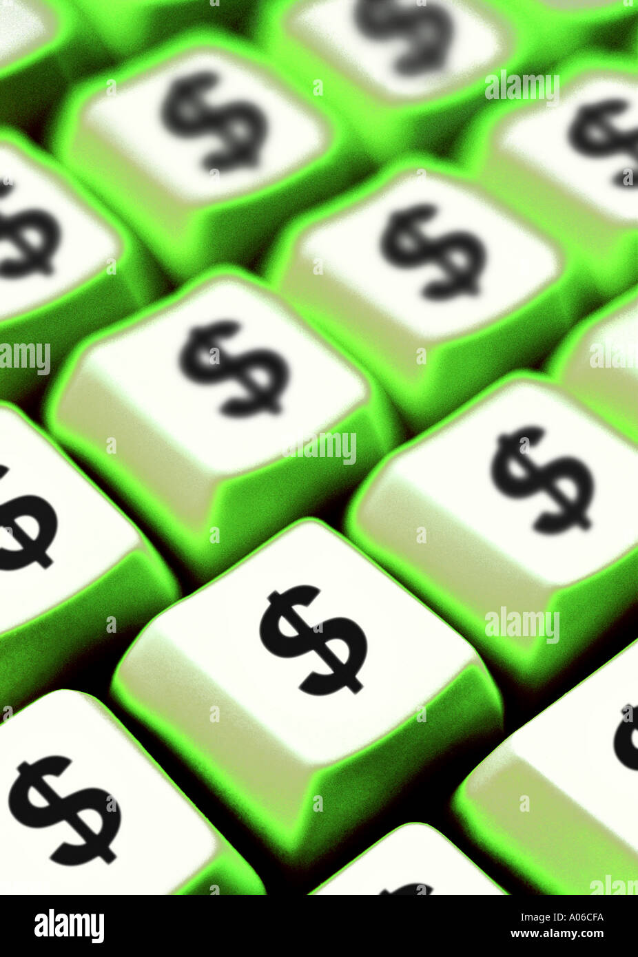 Computer keyboard with dollar symbols Stock Photo