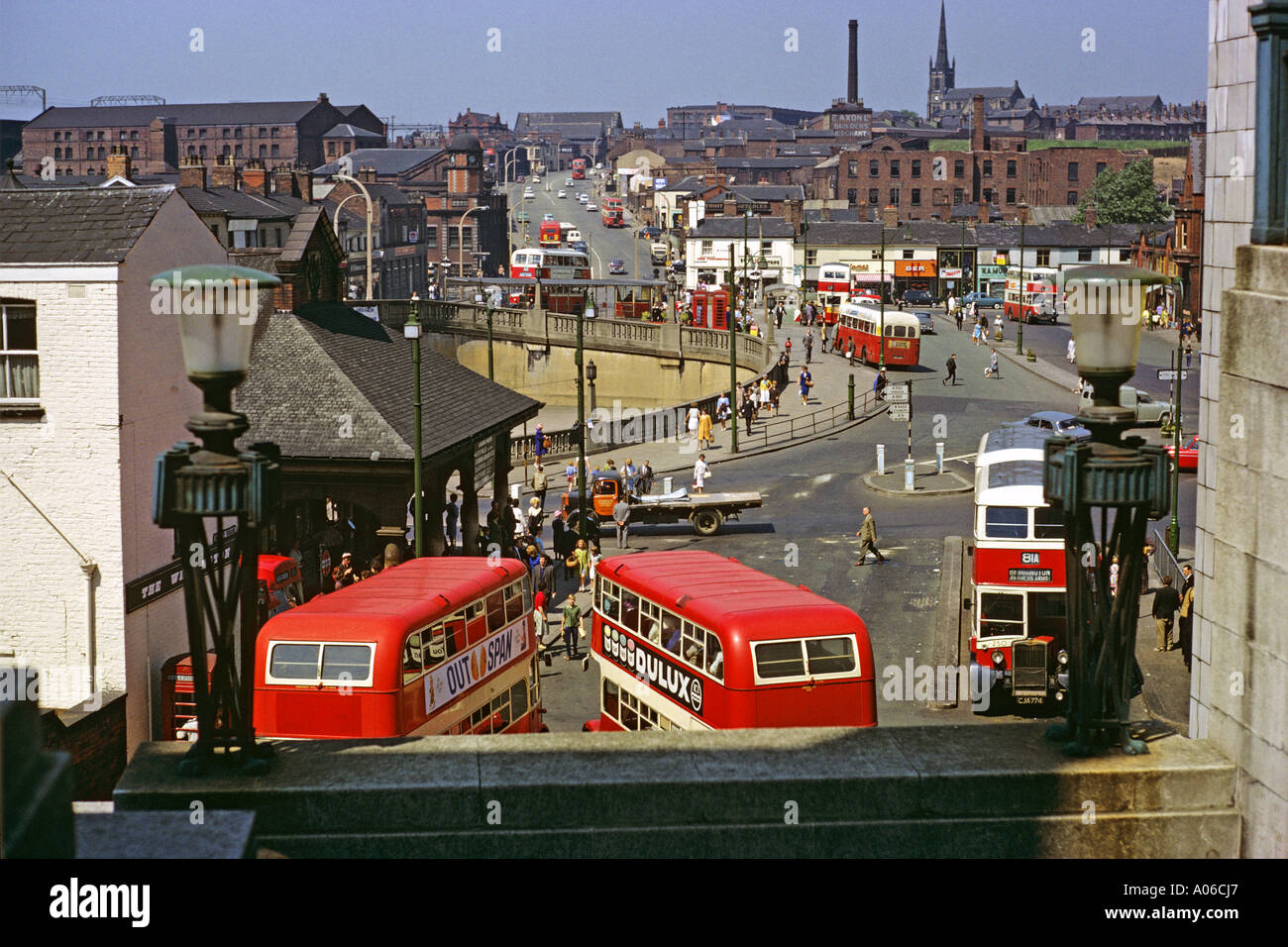 Mersey Square Stockport Cheshire viewed from Plaza Steps in the early 1960s  JMH0897 Stock Photo