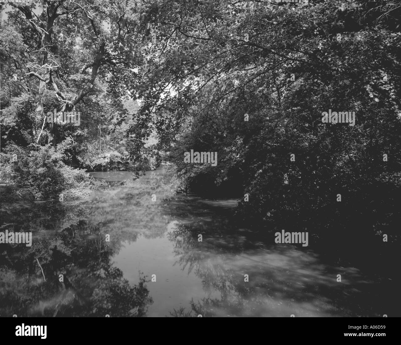 Peaceful river Black and White Stock Photos & Images - Alamy