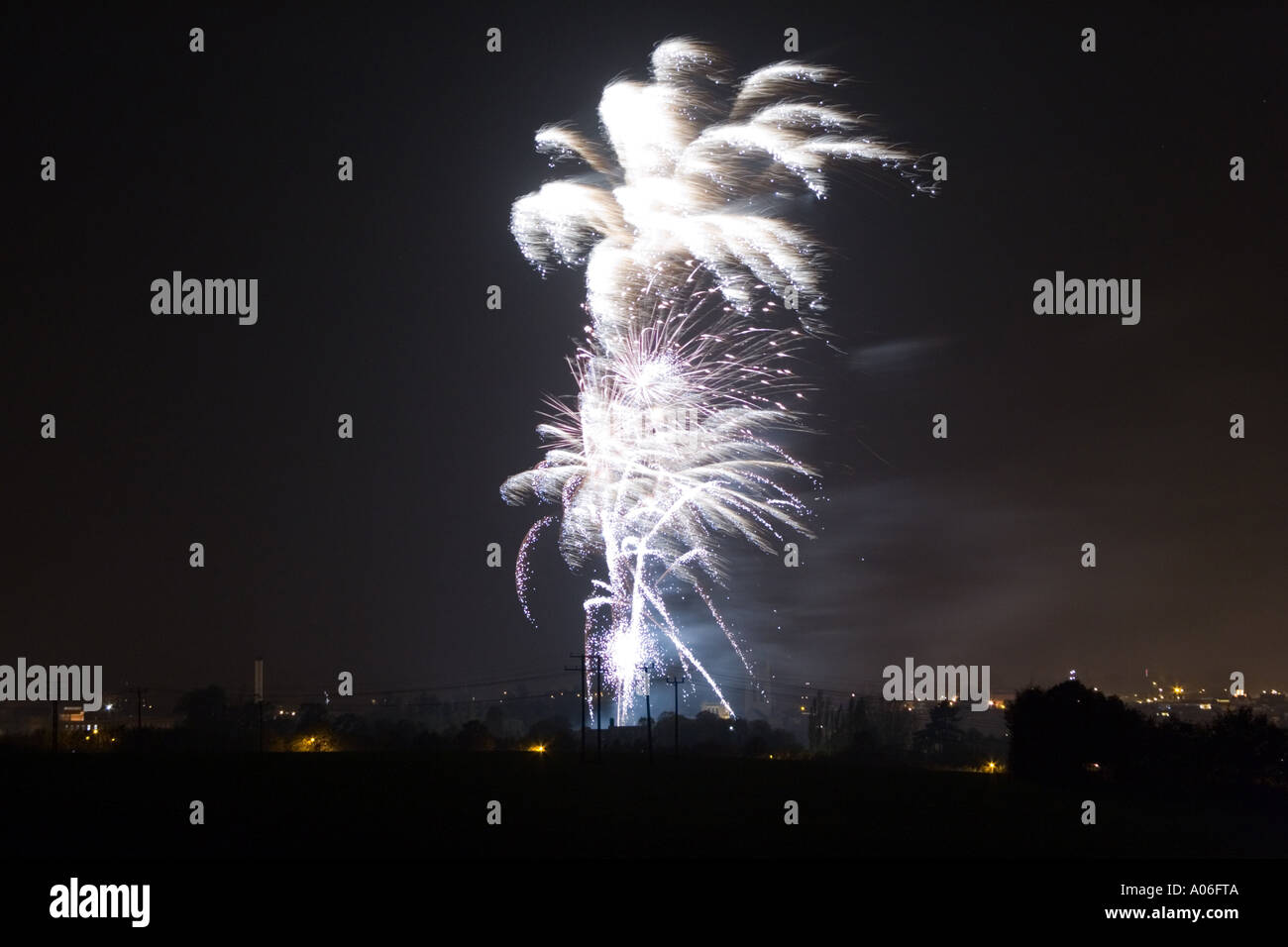fireworks display at Bury St Edmunds 5th November in Suffolk, UK Stock Photo