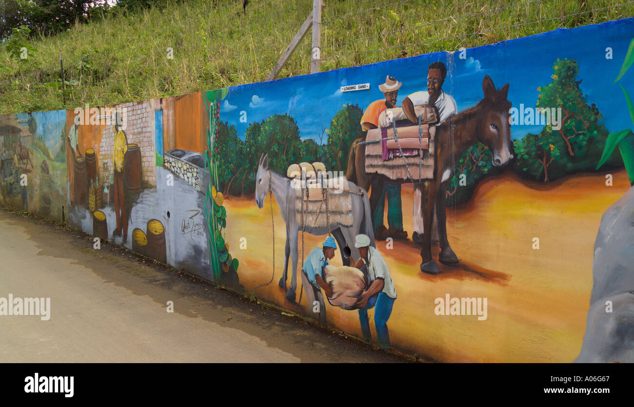 Folklore Wall Paintings Tortola British Virgin Islands Caribbean Stock Photo Alamy