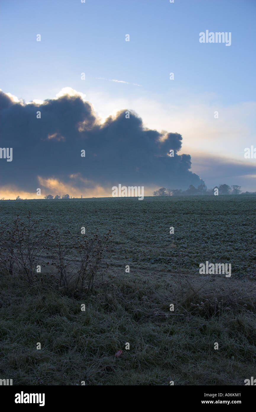 Buncefield Oil Depot Fire, Hemel Hempstead, Hertfordshire Stock Photo