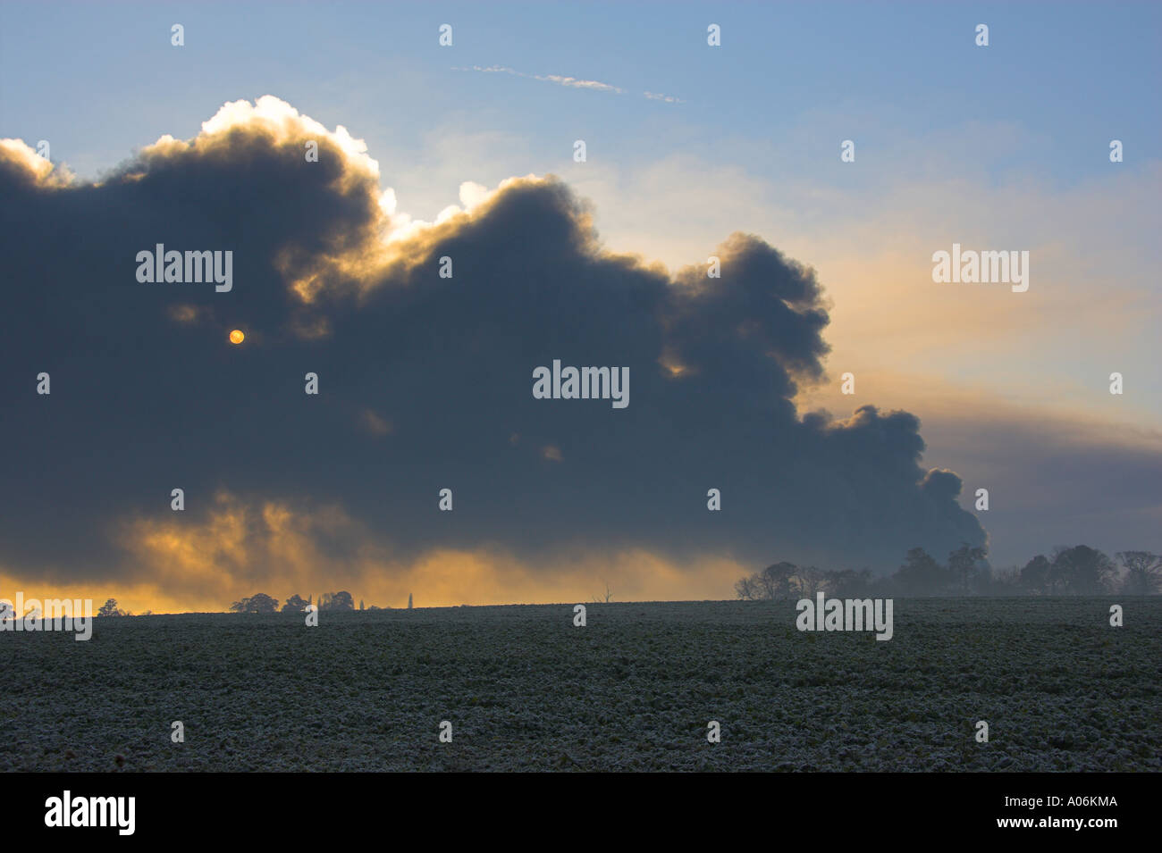 Buncefield Oil Depot Fire, Hemel Hempstead, Hertfordshire Stock Photo