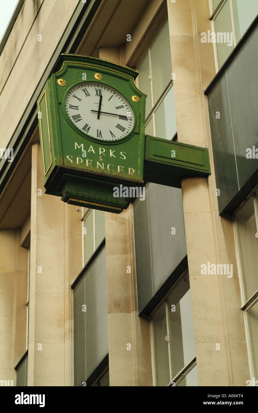 Antique Synchronome clock outside Marks & Spencer in Parliament Street
