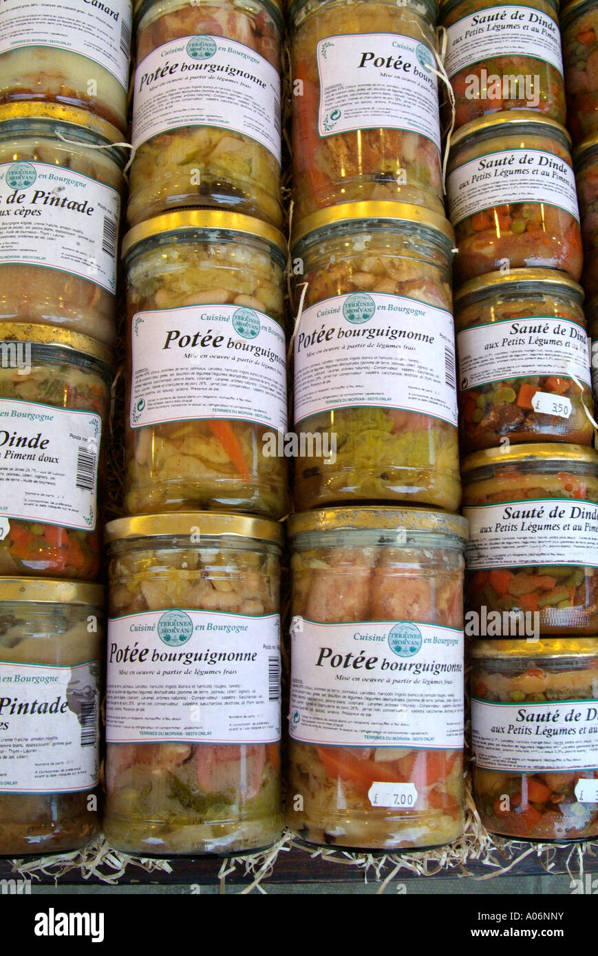 Jar row stack glass bottle screw top jam label France French market