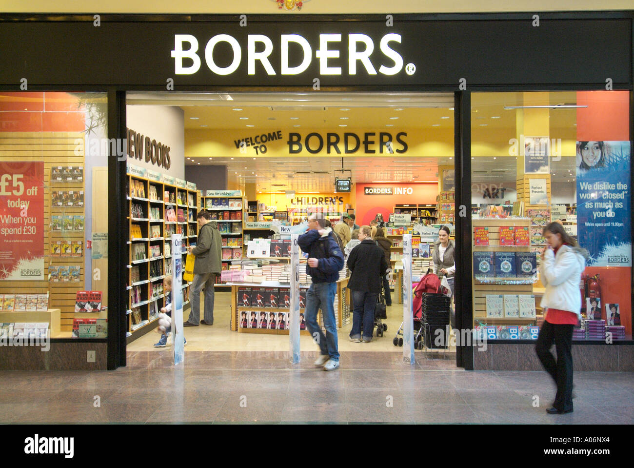 Borders shop store Trafford centre UK United Kingdom England Europe GB Great Britain EU European Union Stock Photo