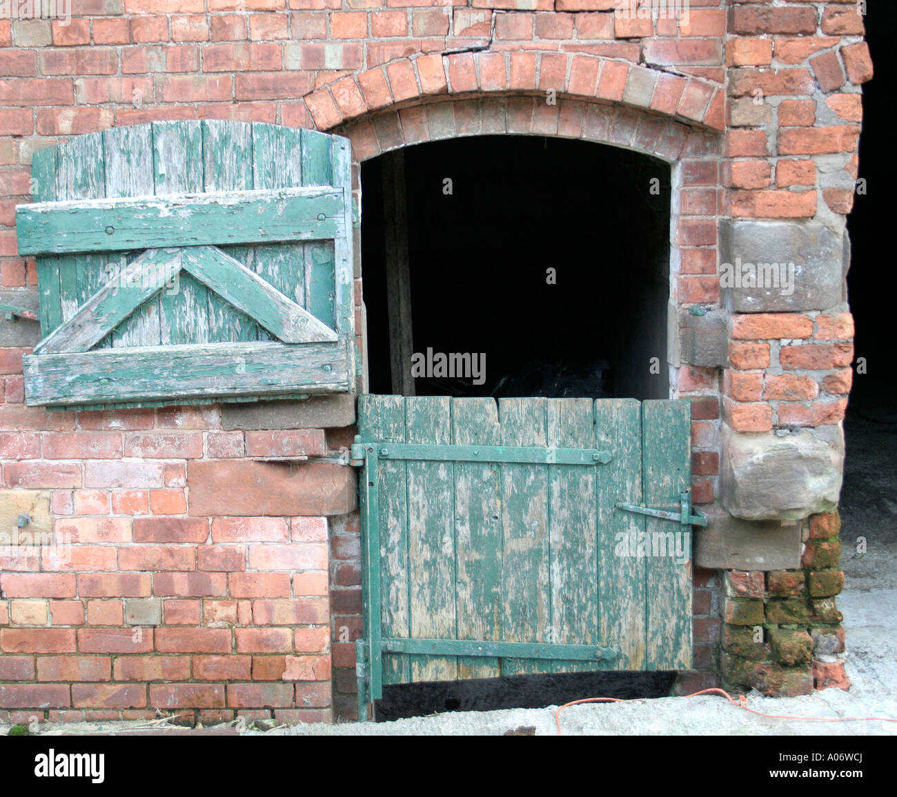 stable door on Cheshire dairy farm Stock Photo