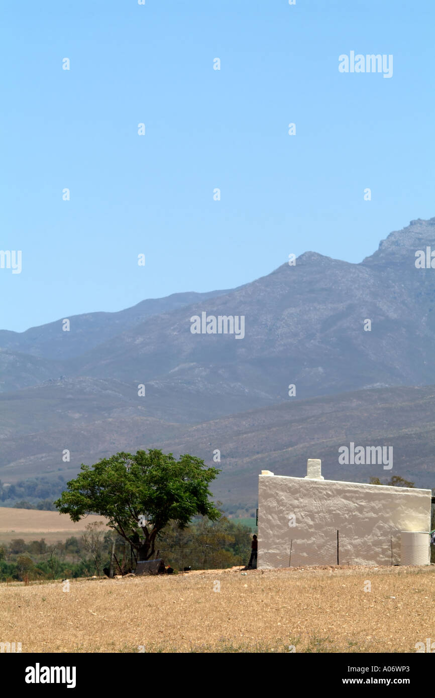Rural landscape of cottage in wheatlands at Stormsvlei western Cape South Africa RSA Stock Photo