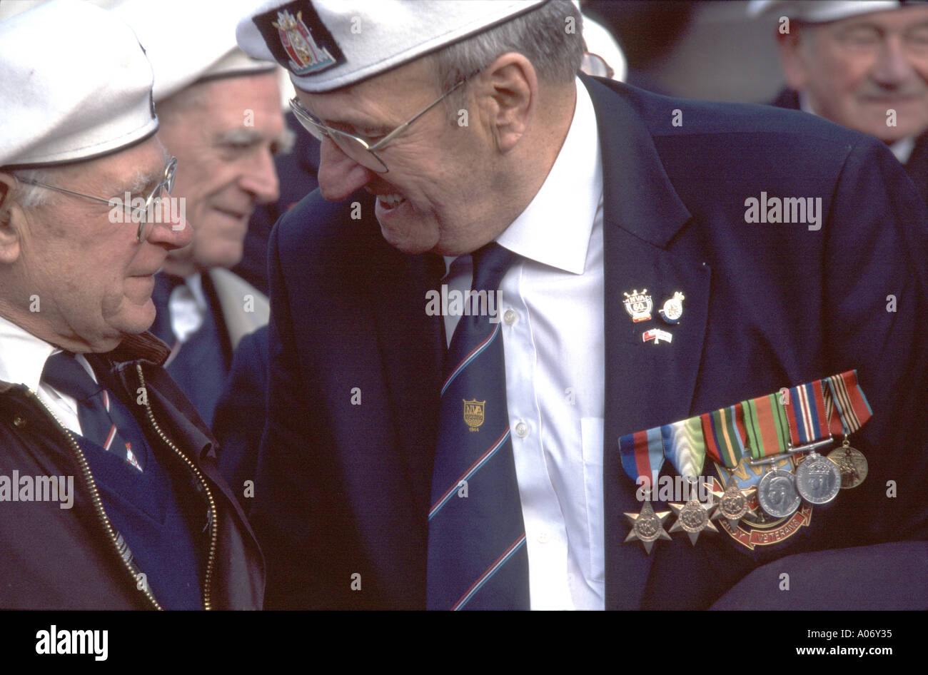 British veterans of Second World War arctic convoys to Russia at a memorial rally in London Stock Photo