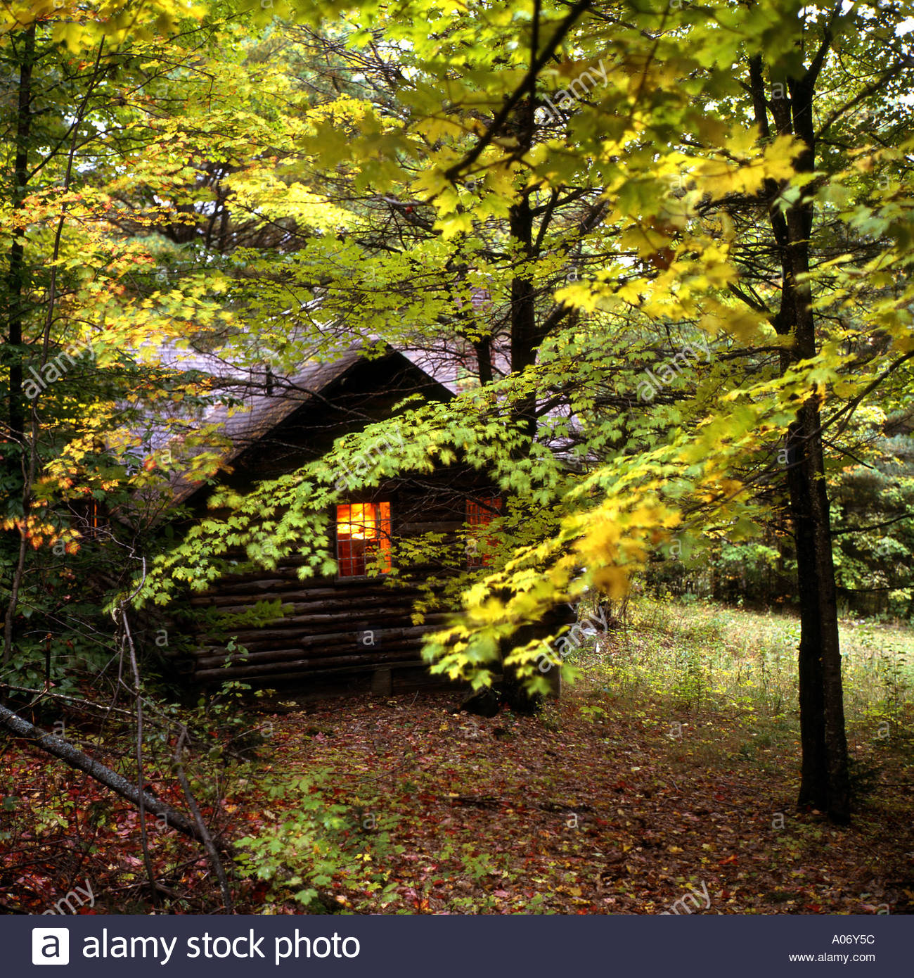 Mountain Log Cabin Stock Photo 3232603 Alamy