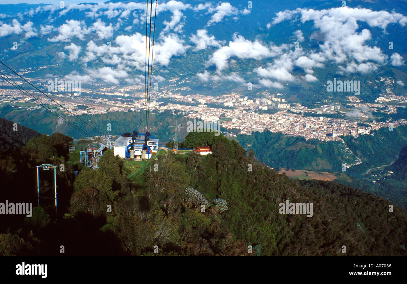 Merida Cable Car Venezuela The Longest Cable Car in the World with Five Stages to the Top of the Andes Stock Photo