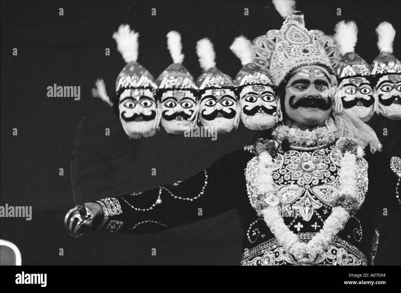 King Ravana many heads Ramayan Dassera Bombay Mumbai India Stock Photo